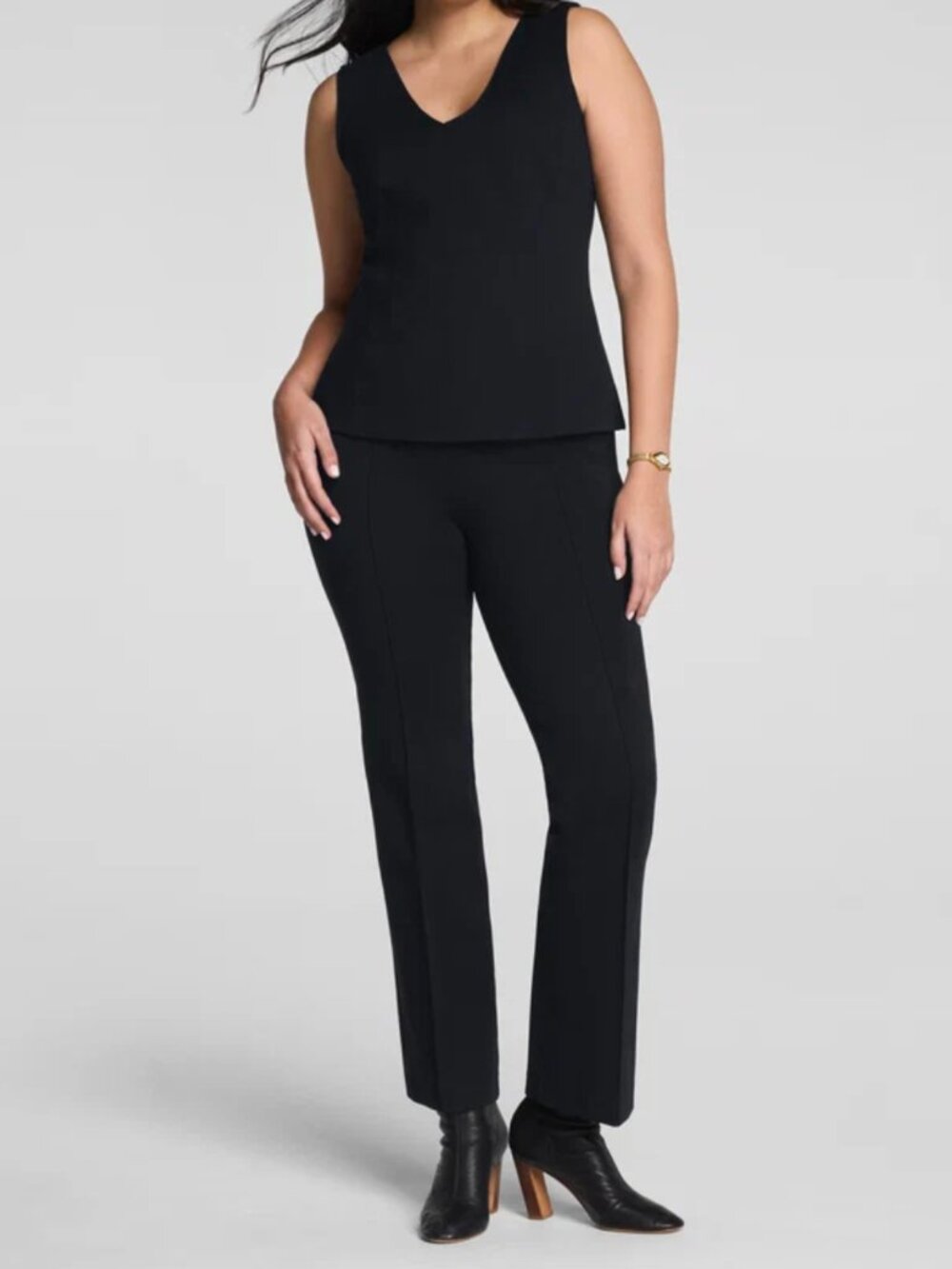 Spanx Supersmooth PerfectFit Ponte Kick Flare Pant with Pintuck XS Petite Black